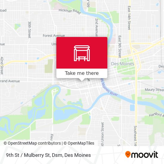 9th St / Mulberry St, Dsm map