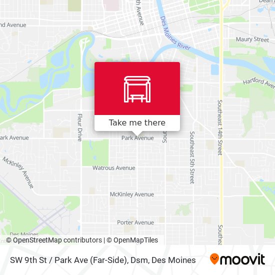 SW 9th St / Park Ave (Far-Side), Dsm map