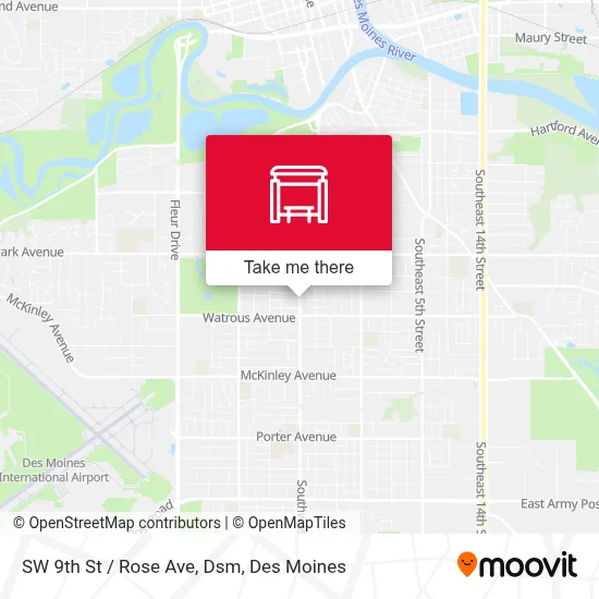 SW 9th St / Rose Ave, Dsm map