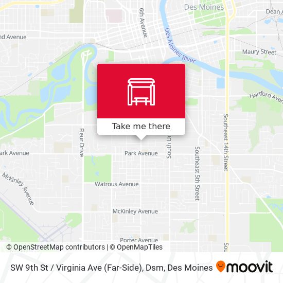 SW 9th St / Virginia Ave (Far-Side), Dsm map