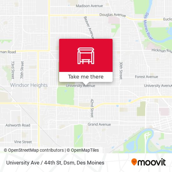 Mapa de University Ave / 44th St, Dsm