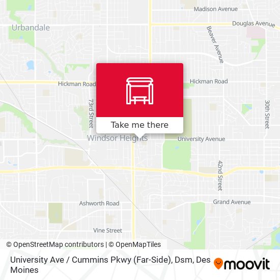 Mapa de University Ave / Cummins Pkwy (Far-Side), Dsm