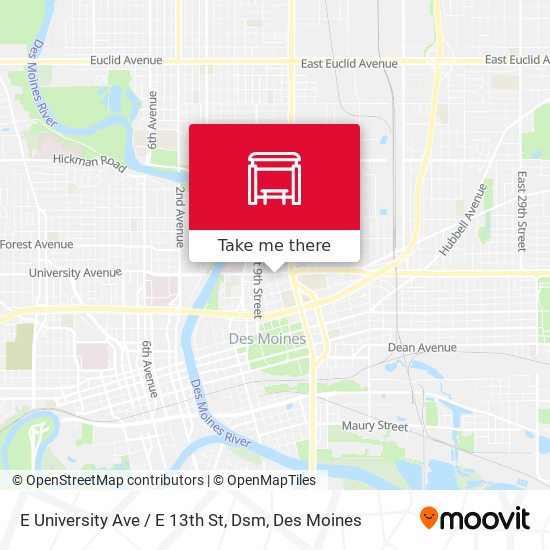 Mapa de E University Ave / E 13th St, Dsm