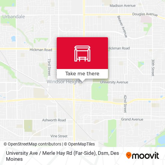 University Ave / Merle Hay Rd (Far-Side), Dsm map