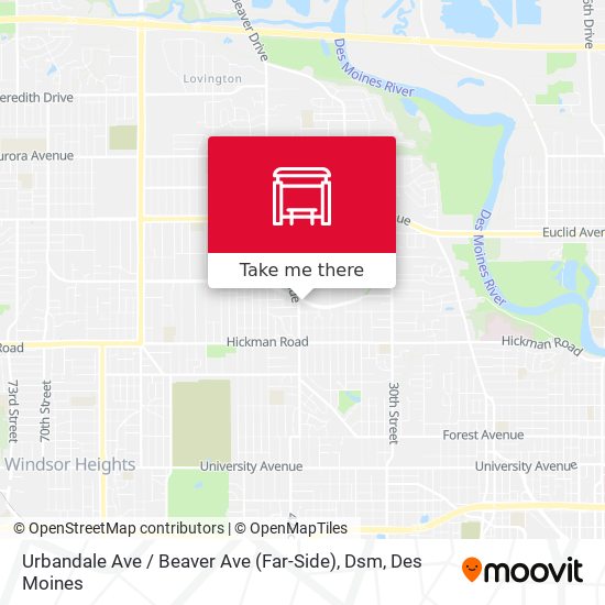 Urbandale Ave / Beaver Ave (Far-Side), Dsm map