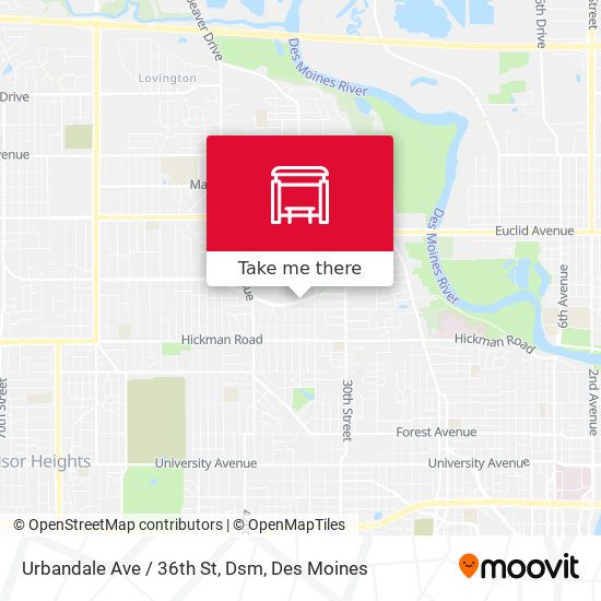 Urbandale Ave / 36th St, Dsm map