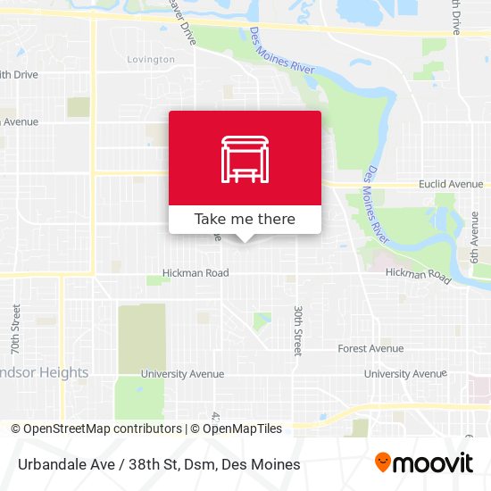 Urbandale Ave / 38th St, Dsm map