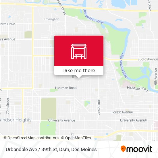 Urbandale Ave / 39th St, Dsm map