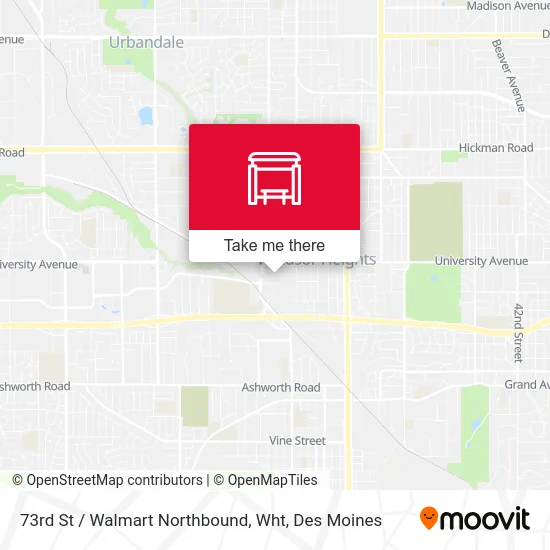 73rd St / Walmart Northbound, Wht map