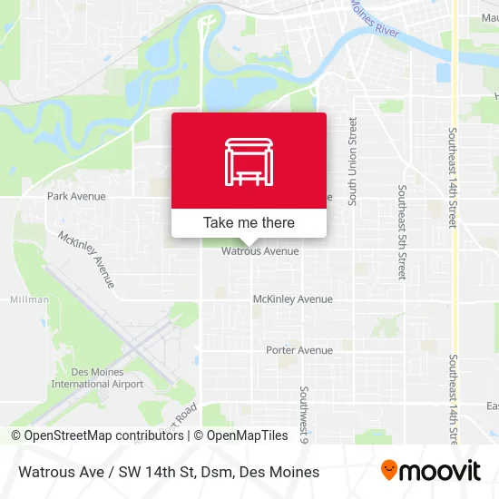 Watrous Ave / SW 14th St, Dsm map