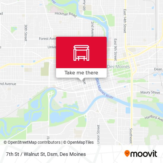 7th St / Walnut St, Dsm map