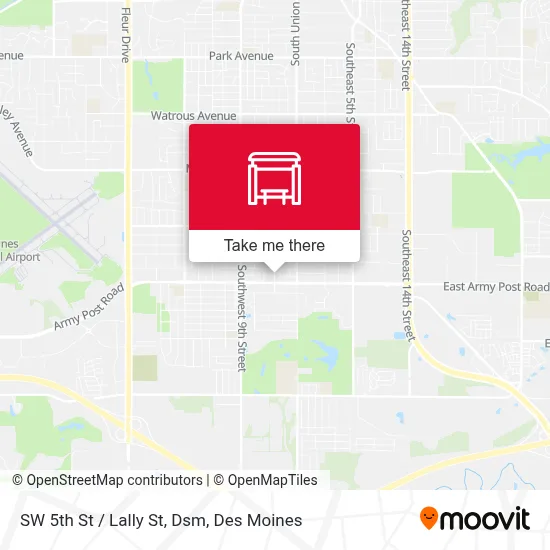 SW 5th St / Lally St, Dsm map