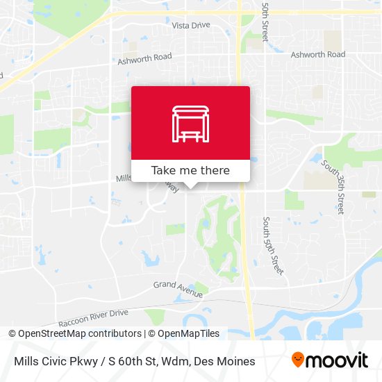 Mills Civic Pkwy / S 60th St, Wdm map