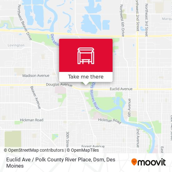 Mapa de Euclid Ave / Polk County River Place, Dsm