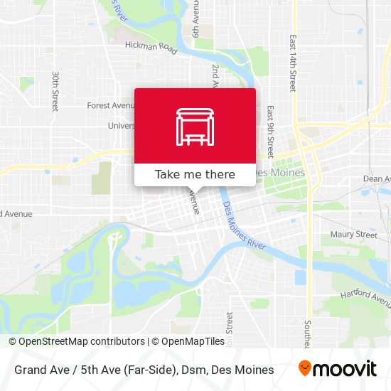 Mapa de Grand Ave / 5th Ave (Far-Side), Dsm