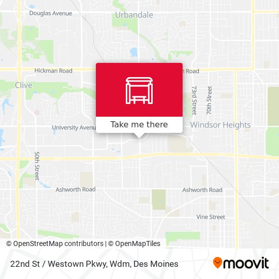 22nd St / Westown Pkwy, Wdm map
