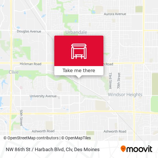 NW 86th St / Harbach Blvd, Clv map