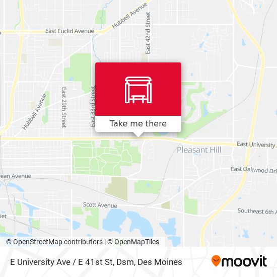 E University Ave / E 41st St, Dsm map