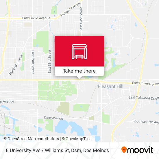 E University Ave / Williams St, Dsm map