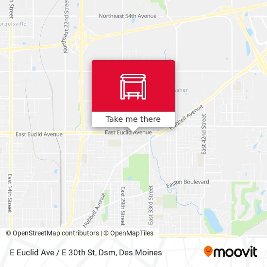 E Euclid Ave / E 30th St, Dsm map