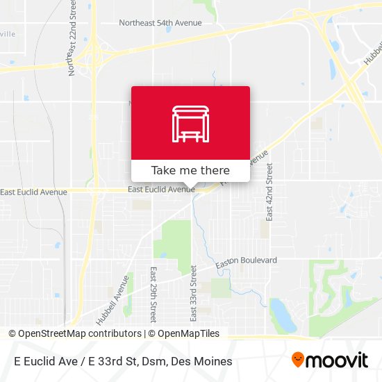 E Euclid Ave / E 33rd St, Dsm map