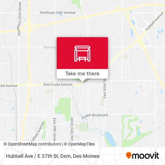 Hubbell Ave / E 37th St, Dsm map