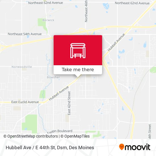 Hubbell Ave / E 44th St, Dsm map