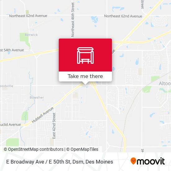 Mapa de E Broadway Ave / E 50th St, Dsm