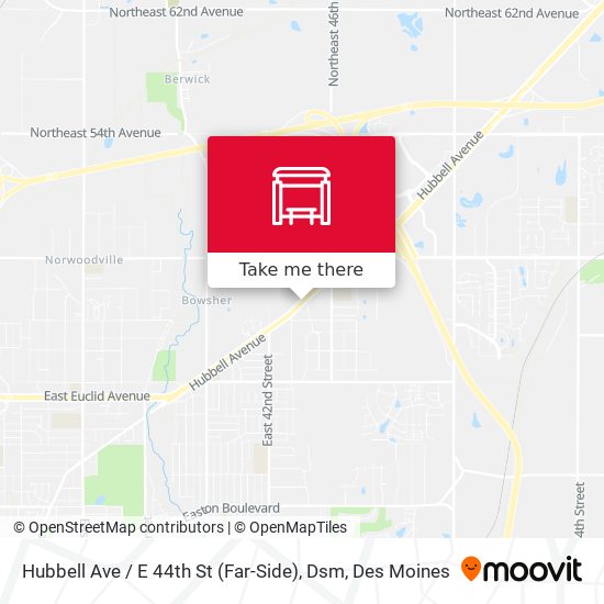 Hubbell Ave / E 44th St (Far-Side), Dsm map