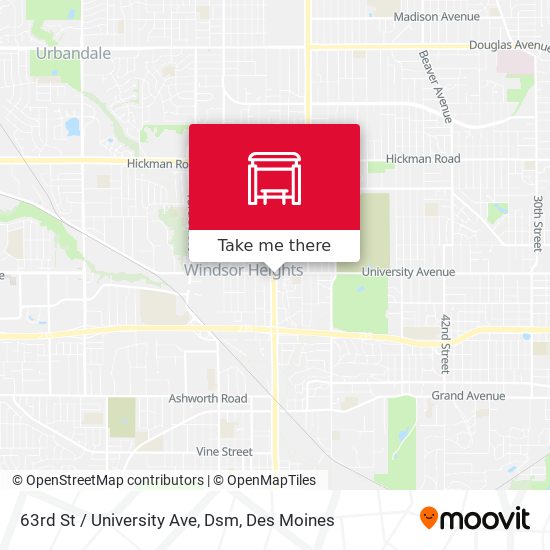 63rd St / University Ave, Dsm map