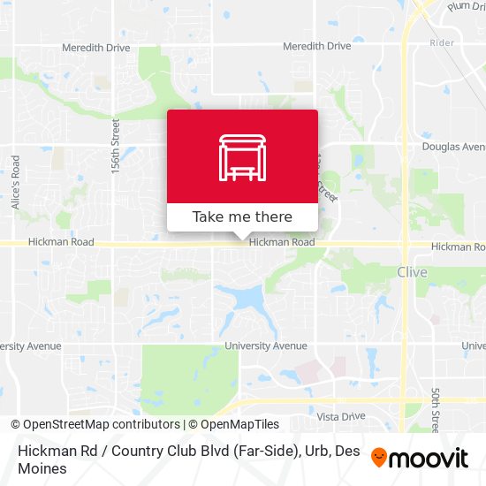 Hickman Rd / Country Club Blvd (Far-Side), Urb map