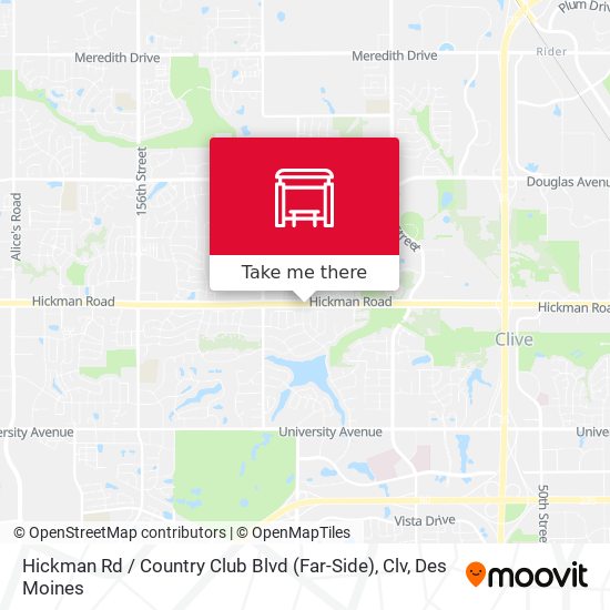 Hickman Rd / Country Club Blvd (Far-Side), Clv map