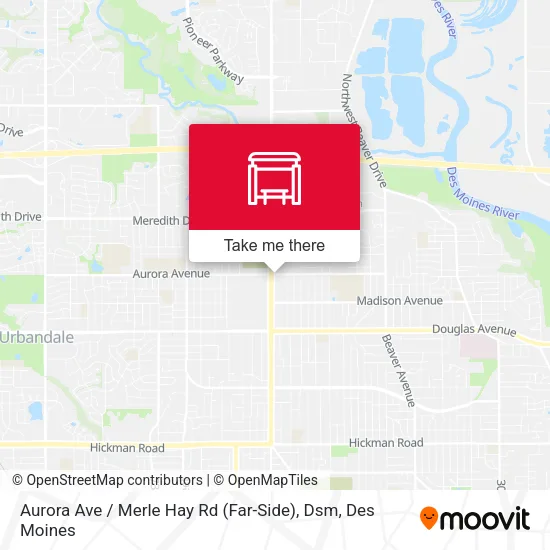 Aurora Ave / Merle Hay Rd (Far-Side), Dsm map