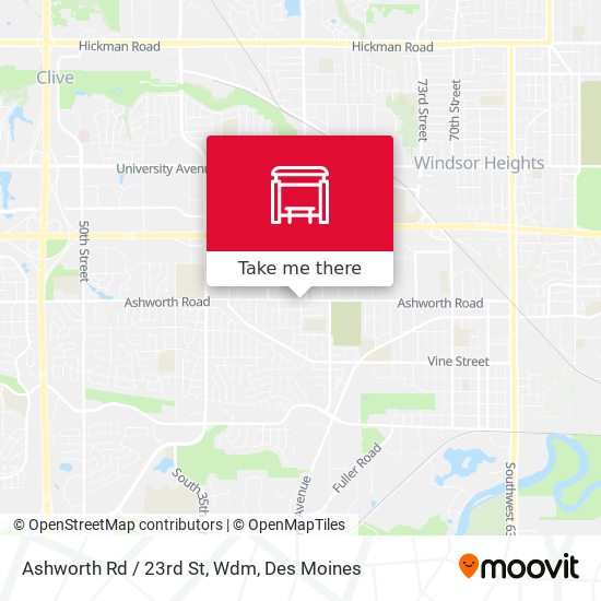 Ashworth Rd / 23rd St, Wdm map