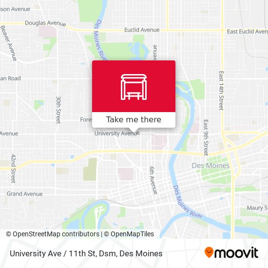 University Ave / 11th St, Dsm map