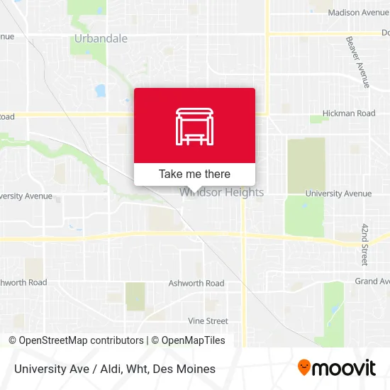 University Ave / Aldi, Wht map