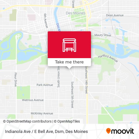 Indianola Ave / E Bell Ave, Dsm map