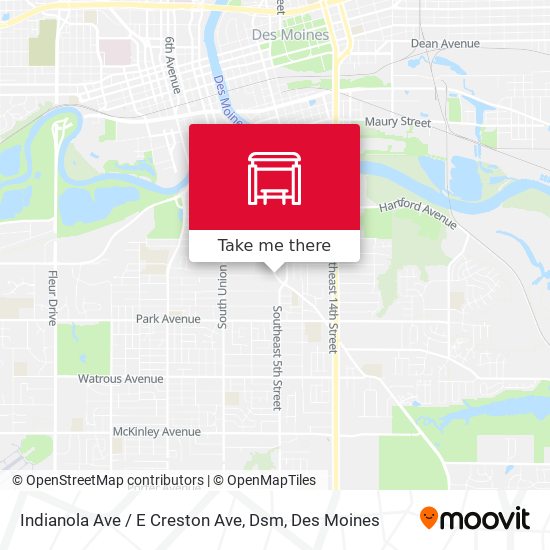 Indianola Ave / E Creston Ave, Dsm map