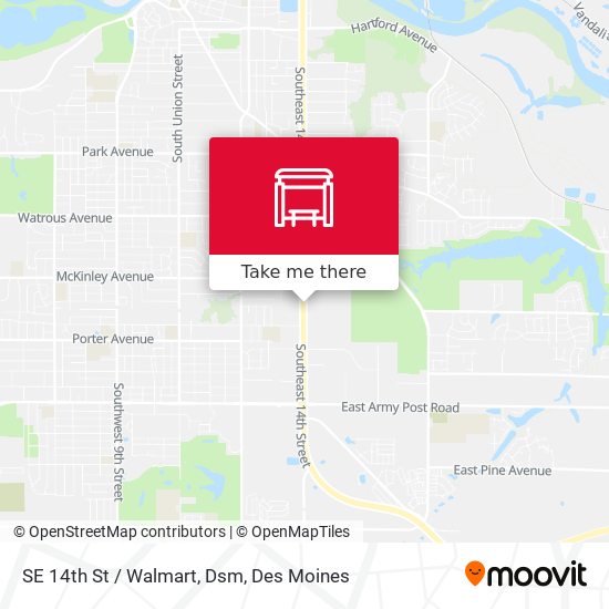 SE 14th St / Walmart, Dsm map