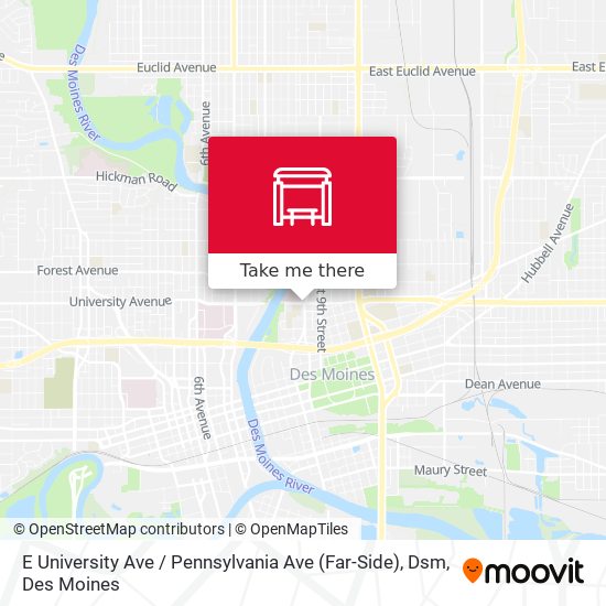 E University Ave / Pennsylvania Ave (Far-Side), Dsm map