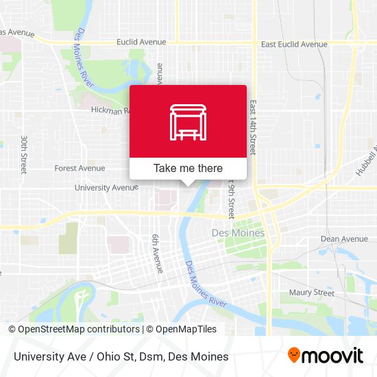University Ave / Ohio St, Dsm map