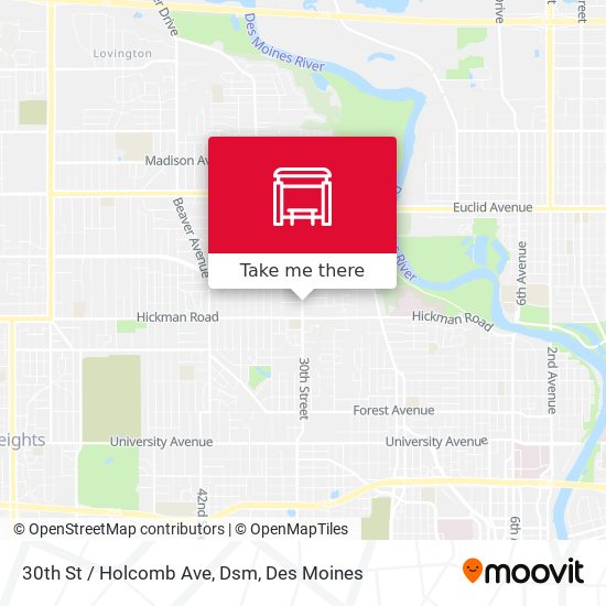30th St / Holcomb Ave, Dsm map