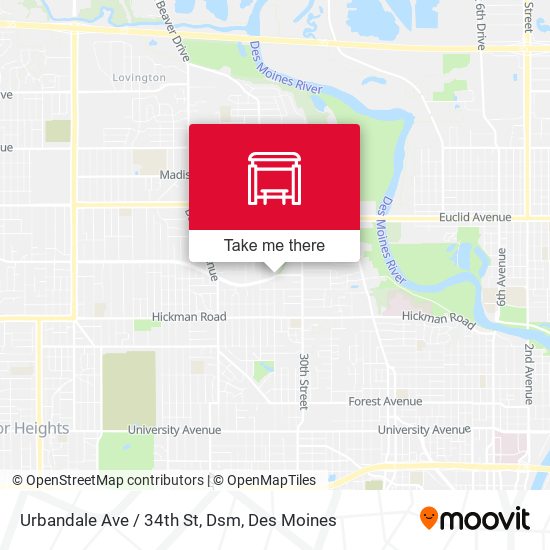 Urbandale Ave / 34th St, Dsm map