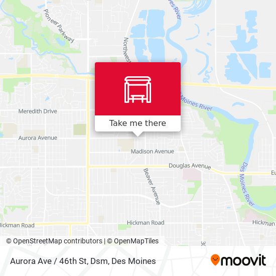 Aurora Ave / 46th St, Dsm map