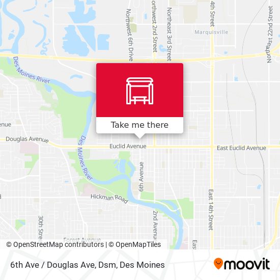 6th Ave / Douglas Ave, Dsm map