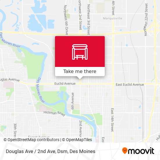 Douglas Ave / 2nd Ave, Dsm map