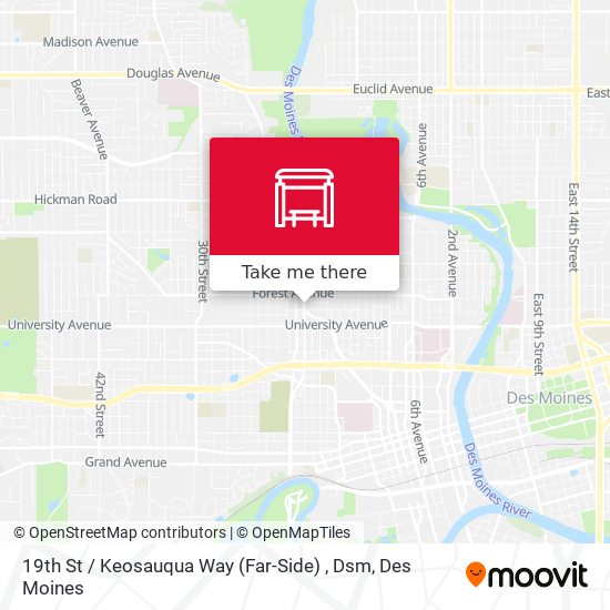 19th St / Keosauqua Way (Far-Side) , Dsm map