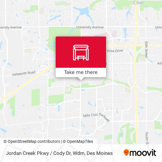 Jordan Creek Pkwy / Cody Dr, Wdm map