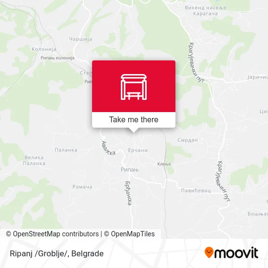 Ripanj /Cemetery/ map