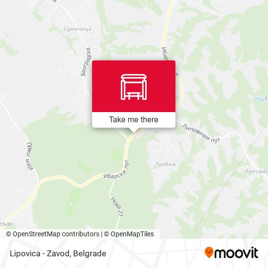 Lipovica - Zavod map